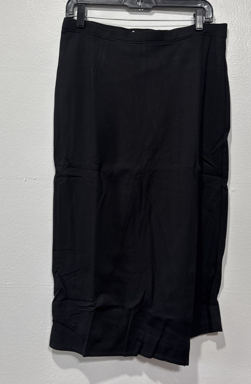 Betabrand The Sassiest Pant Large Pull On Capri Skort Overlay Panel Black Modest